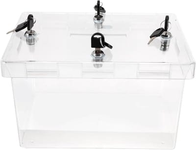 Trouwkaart Doos - Bruiloft Box - Kaarten Verzamelen - Met Slot - 31 cm - Transparant