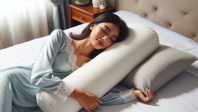 Guling.nl Gulings - Large ~95x~Ø~23-25cm – Incl. witte hoes met striksluiting - Medium – 1 kg AirCool Koudschuim – met navulrits (om zelf vulling toe te voegen of te verwijderen) – Zij/rugligging. Ergonomisch rolkussen voor nek, rug, knieën. Bantal