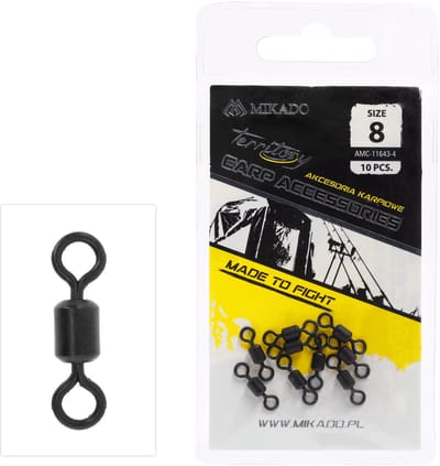 Mikado Wartel met Snelsluiting Maat 8 – Rolling Swivel voor Karper Rig & Feeder Montage – 10 Stuks