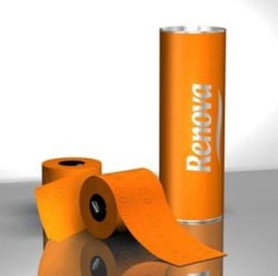 Toiletpapier oranje Luxe koker - 5601028010580