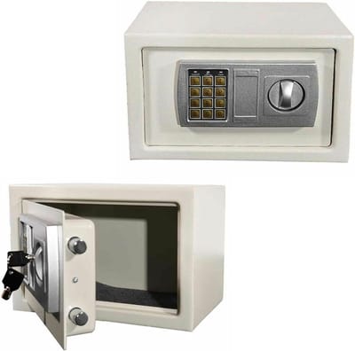Digitale Elektronische Kluis - Waterdichte Brandwerende Kluis - Waardevolle Spullen Beveiligen - Massief Stalen Constructie - 4.6 Liter - Wit