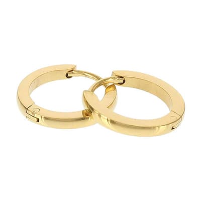 Kalli edelstalen Oorbel shiny rond 1831 Goud 16mm