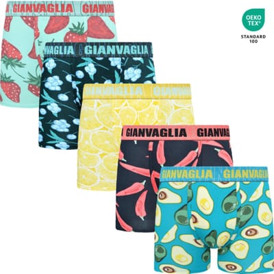 GIANVAGLIAÂ® Deluxe 5-Pack GVG-5078 Heren Katoenen Boxershort M