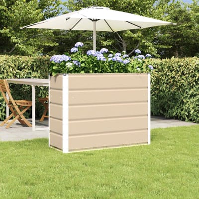 vidaXL - Plantenbak - Ivoor - 100 - x - 40 - x - 75 - cm - Staal