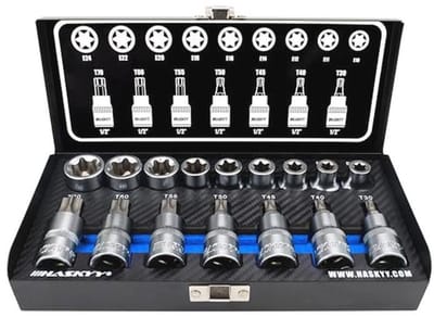 Professionele 16-delige schroevendraaierbitset Torx en moerset