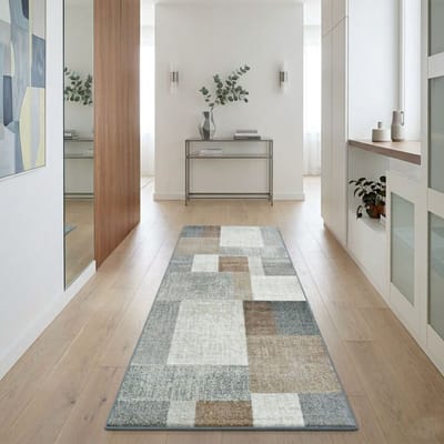 FLOORDIREKT Tapijtloper Lucano - Op Maat - Modern - Antislip Woonvloerkleed - Bruin - 80 x 100 cm