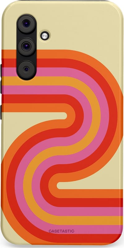 Casetastic hoesje geschikt voor Samsung Galaxy A54 (2023) 5G - Dubbellaagse bescherming - Retro wave - Fashion Case - Zand Rood Oranje Roze