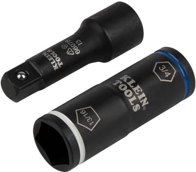 2-in-1 Klapdoppen - Penta Hex Dop - Slagmoersleutel Gebruik - Dubbele Maat Combinatie - 13/16 & 3/4 Inch - Zwart