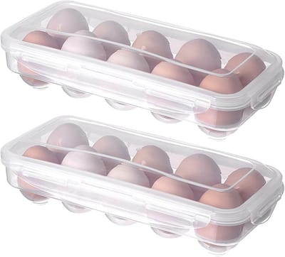 Set van 2 Eierdozen voor Koelkast - 10 Vakken per Stuk
