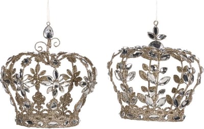 Goodwill Kerstbal-Jewel-Kroon-Piek Champagne 19 cm LET OP Prijs Per Stuk