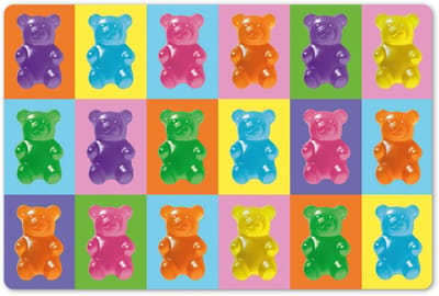 Placemats 45x30 cm - Placemat kunststof - 1 stuk - Art- Snoep - Kleurrijk - Borden onderleggers - Decoratie voor op tafel - Keuken tafeldecoratie accessoires - Vinyl onderlegger - Tafelversiering