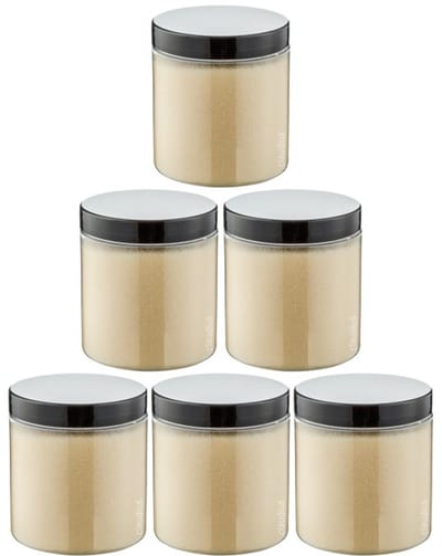Scrubzout Vanille - 300 gram - Pot met zwarte deksel - set van 6 stuks - Hydraterende Lichaamsscrub