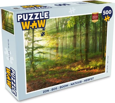Puzzel Zon - Bos - Bomen - Natuur - Herfst - Legpuzzel - Puzzel 1000 stukjes volwassenen