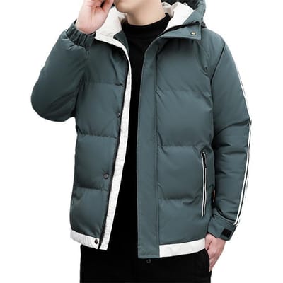 Katoengevoerde Heren Winter Warm Losse Casual Capuchon Heren Katoengevoerde Jas met Twee Pols met Een Jas Jas Jas Heren Katoengevoerde Jas 4XL gray
