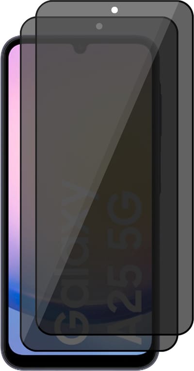 Privacy Screenprotector geschikt voor Samsung Galaxy A25 / A24 - 2x Volledig Dekkend Glas Screen Protector