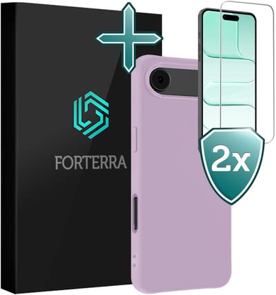 Hoesje Met 2x Screenprotector - Geschikt voor Apple iPhone Air - Sterk & Shockproof - Telefoon Hoes - Back Cover - Siliconen Case - Lila