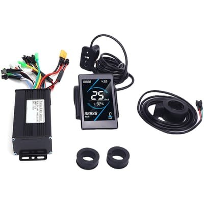 Elektrische Fiets Snelheidsregelaar Kit 26A Snelheidsregelaar Kleurenscherm LCD Display Duimgas Set voor Elektrisch black