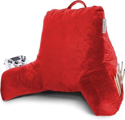 Leeskussen met verstelbare rugleuning en armen - 31 inch, traagschuim, wasbare hoes