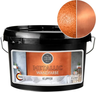 My Color Room Metallic Muurverf - Hoogglans Afwerking - Waterbasis - Terpentine vrij - Koper - 1 Liter