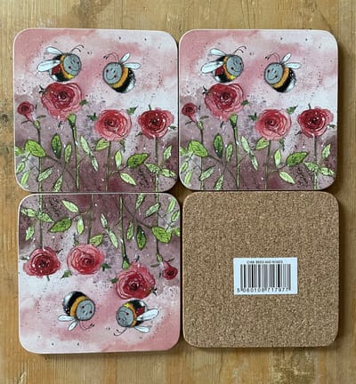 Alex Clark Onderzetters BEES AND ROSES ~ BIJEN