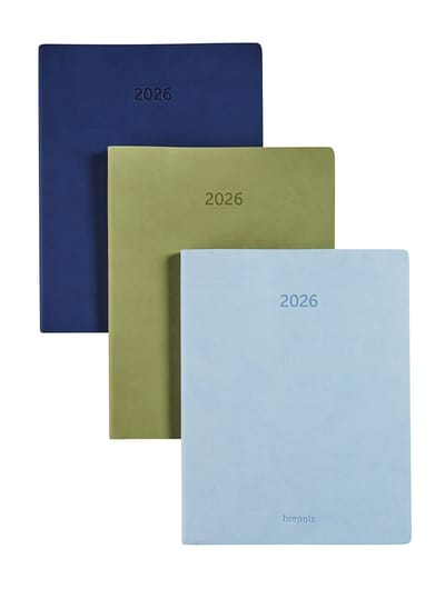 Brepols bureau agenda 2026 - TIMING [0.136] - COLORA - Bureau agenda - 1 week op 2 pagina's - Weekoverzicht - Donker blauw - 17.1 x 22 cm
