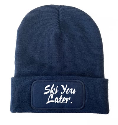 Ski you later wintermuts navy - soBAD. | Wintersport | Après ski outfit Warme Muts voor Volwassenen | Heren en Dames Beanie