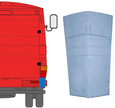Reparatiepaneel achter hoek voor Mercedes 406-608D 1968-1986 / Rechts