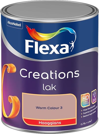 Flexa - Creations Lak Hoogglans - Warm Colour 3 - Mengverf - 750 Ml