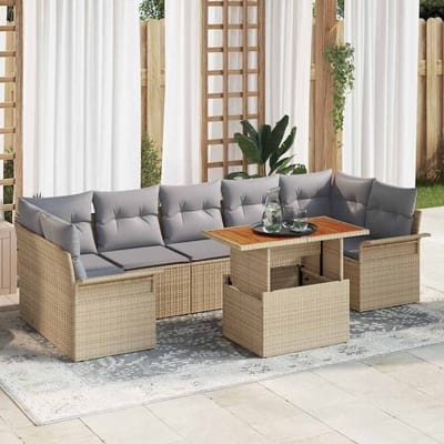 vidaXL - Tuinbank - Set - 8 - st - beige - en - lichtgrijs