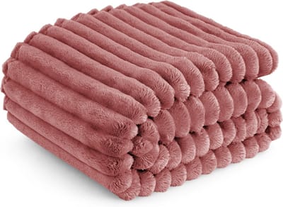 Zachte en knusse Twin XL deken voor bed in stofroze - Ultrazachte flanellen fleece voor dames en meisjes