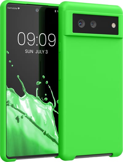 kwmobile telefoonhoesje geschikt voor Google Pixel 6 - Hoesje met siliconen coating - Smartphone case in limoengroen