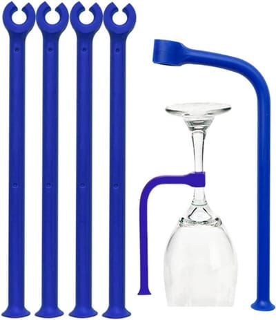 Vaatwasser Wijnglazen Houders - Glazen Beschermers - Veilig Afwassen - Voorkomt Breuk - 21 cm - Blauw