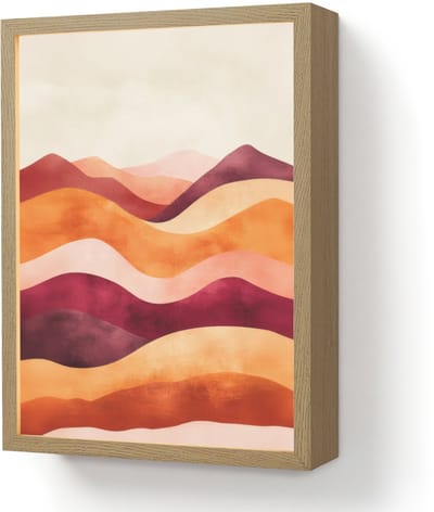 Wandlamp 30x40 cm - Oplaadbaar - Abstract - Landschap - Golven - Wandlampen binnen woonkamer - Slaapkamer lamp - Decoratieve nachtlamp - Vloerlamp draadloos