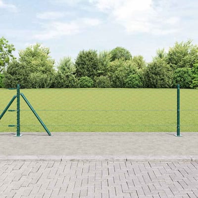 vidaXL - zeshoekig - gaashek - met - betonnen - voetstuk - 10 - x - 0,6 - m - Groen - Mesh