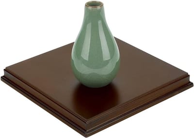 Houten Presentatievoet voor Edelstenen en Sieraden in Kokosbruin – 17,2 x 17,2 x 1,8 cm, Ideaal voor Tentoonstellingen en Decoratie