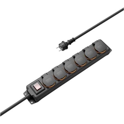 Hama 00223065 Buitenstopcontact Zwart Aanraakbeveiliging, Met schakelaar