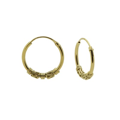 Bijoutheek Bali hoop Oorringen 12GD-3 Gold