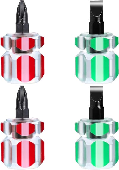 Blunt schroevendraaier set 4-delig - groen en rood - compact ontwerp - ideaal voor kleine apparaten - ShopVlot