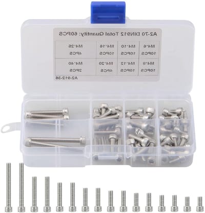 Complete Set van Metrische Schroeven, Moeren en Popnagels - Inclusief Diverse Bevestigingsmaterialen in Praktische Plastic Opbergdoos met Indelers en Labels