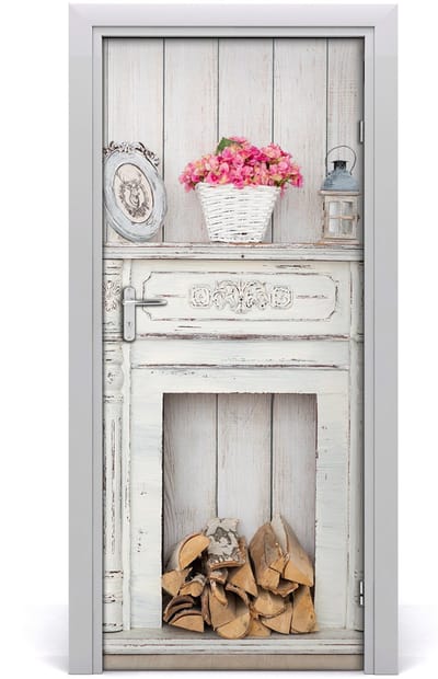 Tulup Deursticker - Haard Deur plakfolie - 85 cm x 205 cm - Grijs Deursticker - Moderne Deur Sticker - Deursticker voor de Keuken - Deurposter