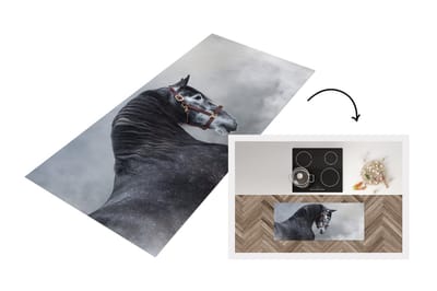 Keukenloper - Loper keuken - Paard - Rook - Dier - 120x50 cm - Keukenloper vinyl