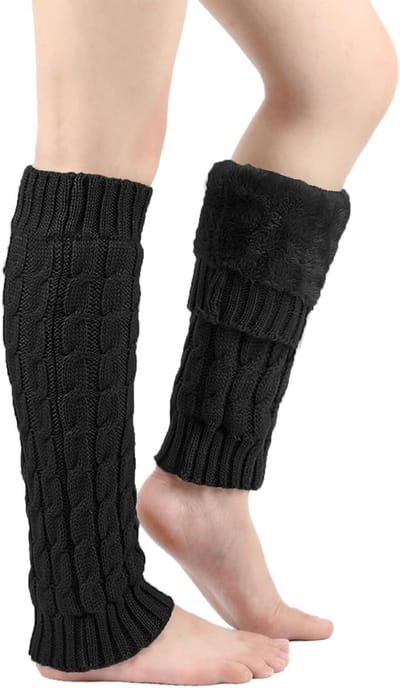 Dames Winter Beenwarmers met Fleece Voering, Lange Gebreide Beenwarmers, Warme Sokjes voor Schaatsen en Dagelijks Gebruik