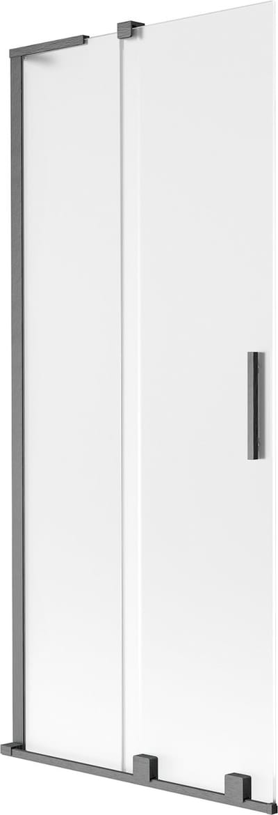 Mexen Velar L badwand 2-delige schuifdeur 80 x 150 cm, ijs, geborsteld gun grijs - 896-080-003-31-66