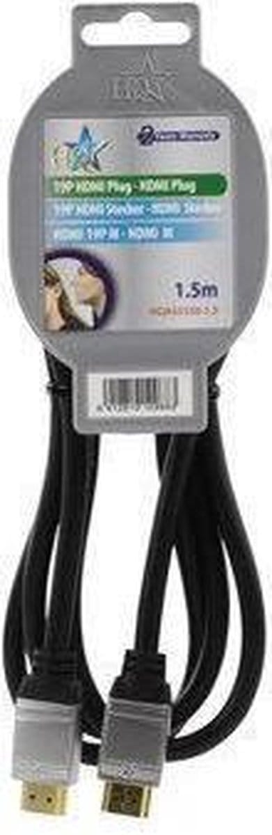 HQ - 1.4 High Speed HDMI kabel  - 1.5 m - Zwart