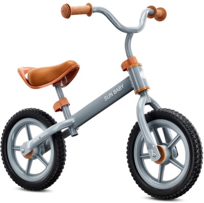sun baby Loopfiets voor Kinderen 2 Jaar Molto Strada, max. 30 kg, Loopfietsen met schuimrubberen banden, verstelbaar zadel en stuur, stalen frame - Gray