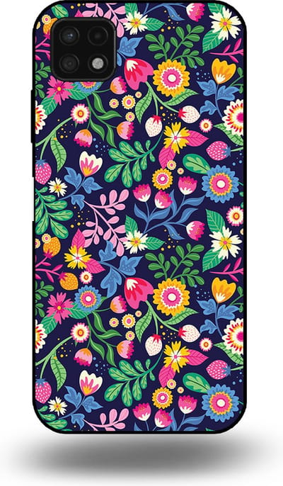 Smartphonica Telefoonhoesje geschikt voor Samsung Galaxy A22 5G met bloemen opdruk - TPU backcover case flower design geschikt voor Samsung Galaxy A22 5G