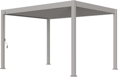 Orion Deluxe terrasoverkapping - 300x400 cm - Lichtgrijs - Luxe / Vrijstaande / Aluminium lamellen overkapping - Tuinprieel / Carport / Veranda / Pergola
