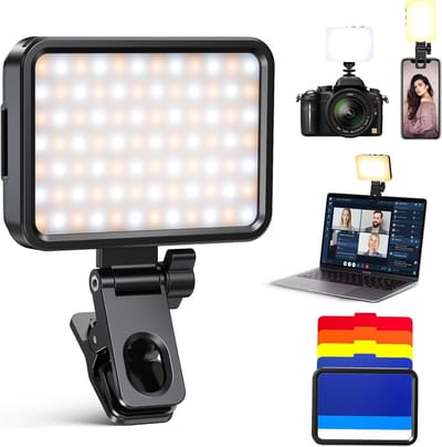 Thijox - 84 LED Videolicht met Klem, 3000-10000K, 3 Lichtmodi, 2000 mAh Batterij, CRI 95+, Selfie Licht voor Telefoon, iPhone, iPad, Laptop, Camera, P