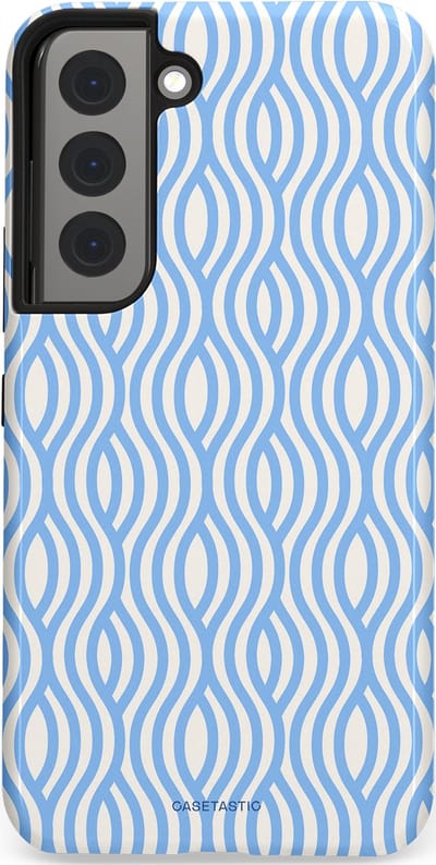 Casetastic Hoesje Geschikt voor Samsung S22 - Stijlvolle Beschermende Duo-layer Case - Zeegolf Patroon