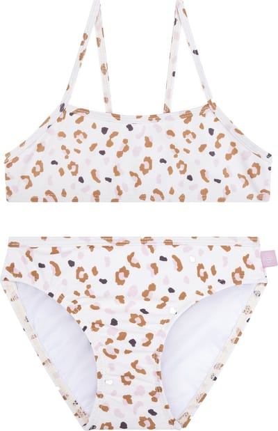 Swim Essentials | Kaki Panterprint Meisjes UV Bikini - Maat 122/128